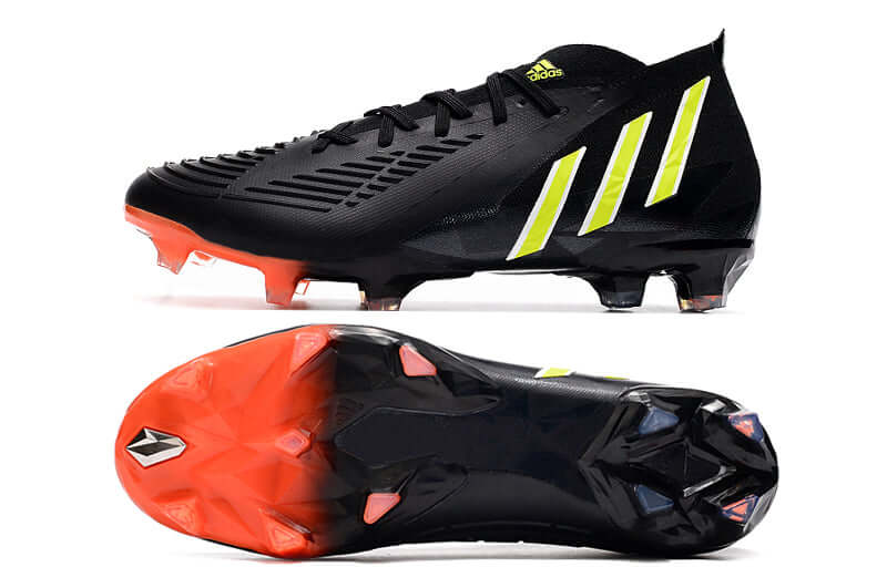 A nova Chuteira da Adidas de Campo Predator Edge.1 Low FG Preto e Verde "Shadow Portal Pack" na Farda de Boleiro, Garanta a qualidade de Jogadores Profissionais Elite