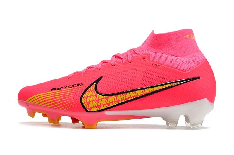 Velocidade é com Nike Air Zoom Mercurial Superfly 9 Elite FG Rosa e Amarela Nike na Farda de Boleiro, Garanta a qualidade de Jogadores Profissionais Elite