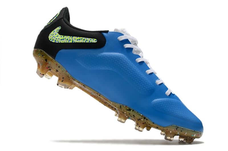 Conforto e qualidade é com NIKE Tiempo Legend 9 Elite FG Azul e Preta na Farda de Boleiro, Garanta a qualidade de Jogadores Profissionais de Elite