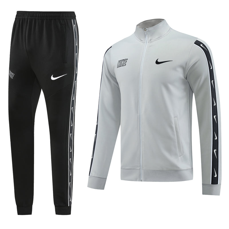 Conjunto Casual de Frio Sportswear TrackTop Cinza e Preto - Farda de Boleiro