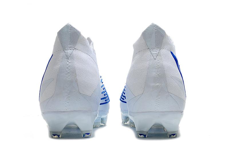 A nova Chuteira da Adidas de Campo Predator Edge+ FG Branca e Azul "Diamond Edge Pack" na Farda de Boleiro, Garanta a qualidade de Jogadores Profissionais