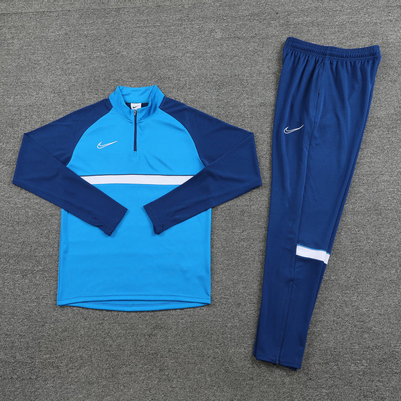 Conjunto Casual de Frio Nike Drifit Academy Azul Claro/Marinho - Farda de Boleiro