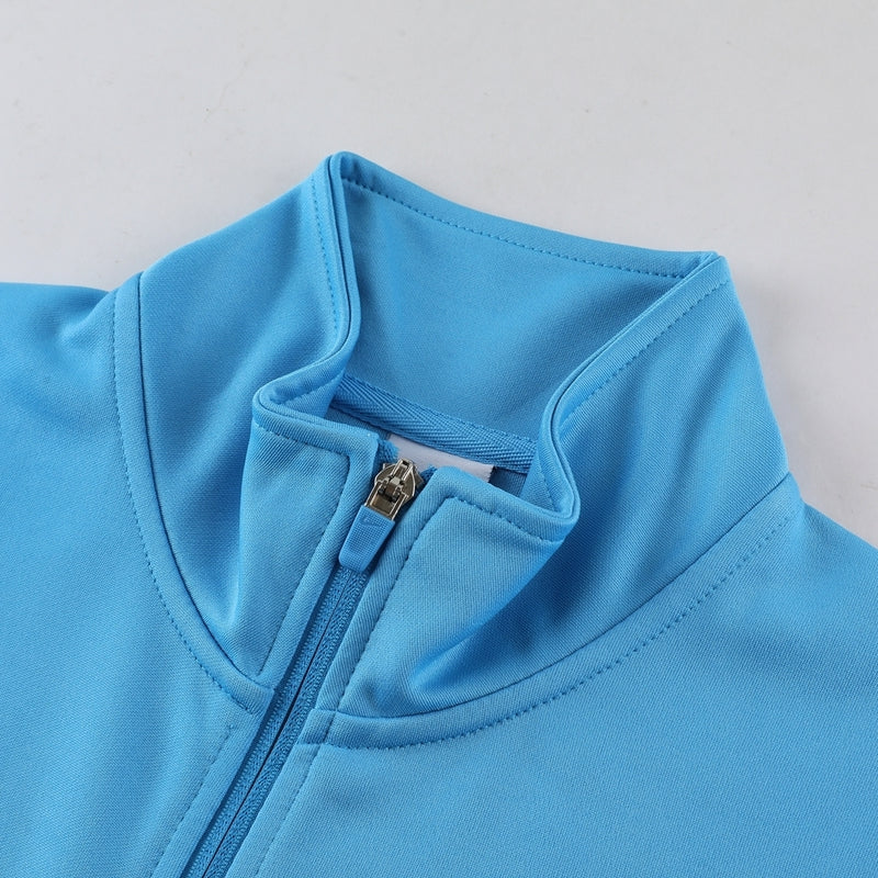 Conjunto Casual de Frio Sportswear TrackTop Azul Claro e Preto - Farda de Boleiro