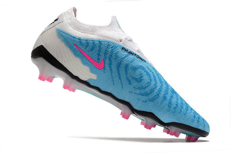 Precisão é com a Chuteira de Campo Nike Phantom GX Elite FG Azul e Branca "Blast Pack" na Farda de Boleiro, Garanta a qualidade de Jogadores Profissionais