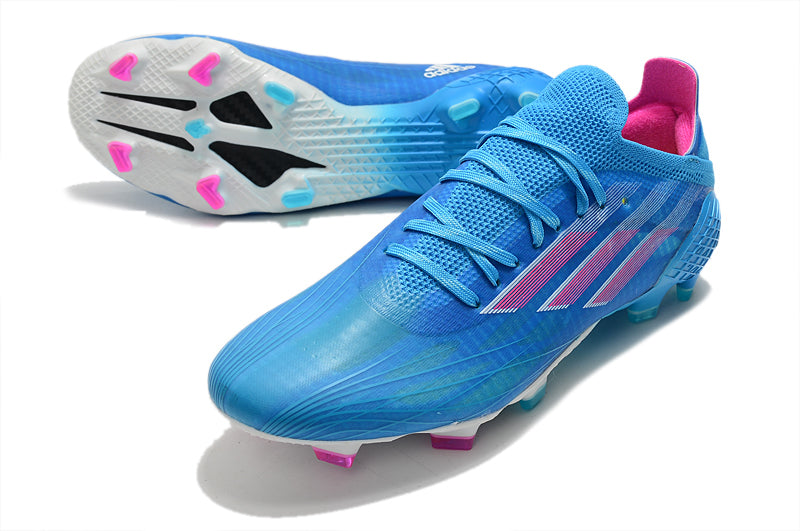 Velocidade é com Adidas X Speedflow.1 FG Azul e Rosa "Sapphire Edge Pack" na Farda de Boleiro, Garanta a qualidade de Jogadores Profissionais Elite e se divirta