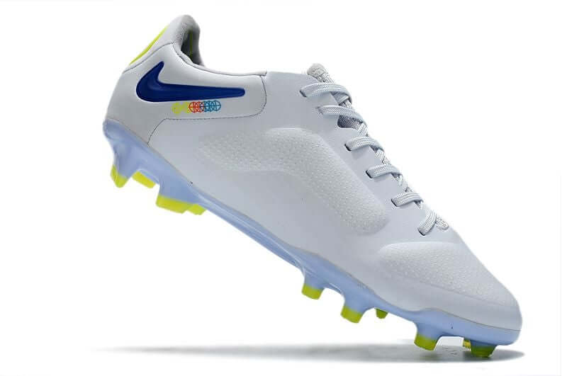 Conforto e qualidade é com NIKE Tiempo Legend 9 Elite FG Branca e Azul "Progress Pack" na Farda de Boleiro, Garanta a qualidade de Jogadores Profissionais de Elite