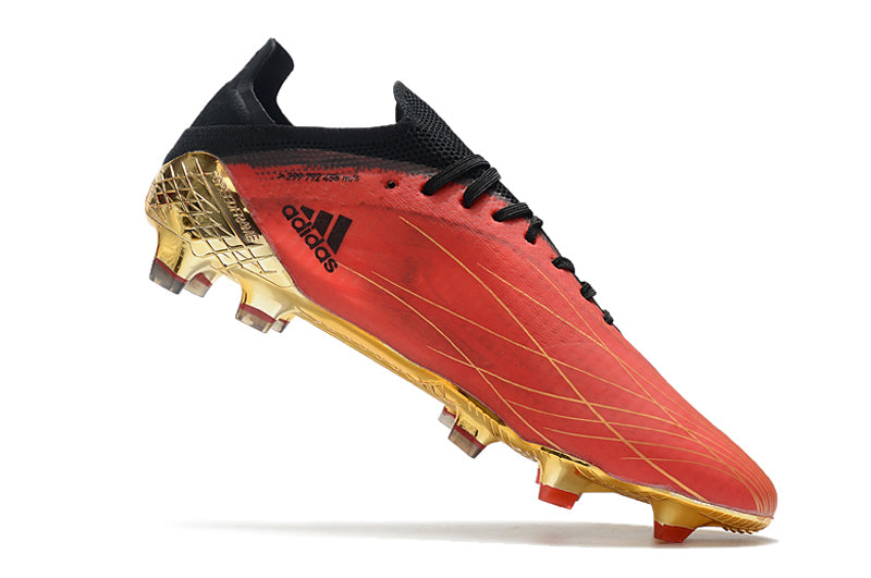 Velocidade é com Adidas X Speedflow.1 FG Vermelho e Dourado "Showdown Pack" na Farda de Boleiro, Garanta a qualidade de Jogadores Profissional Elite