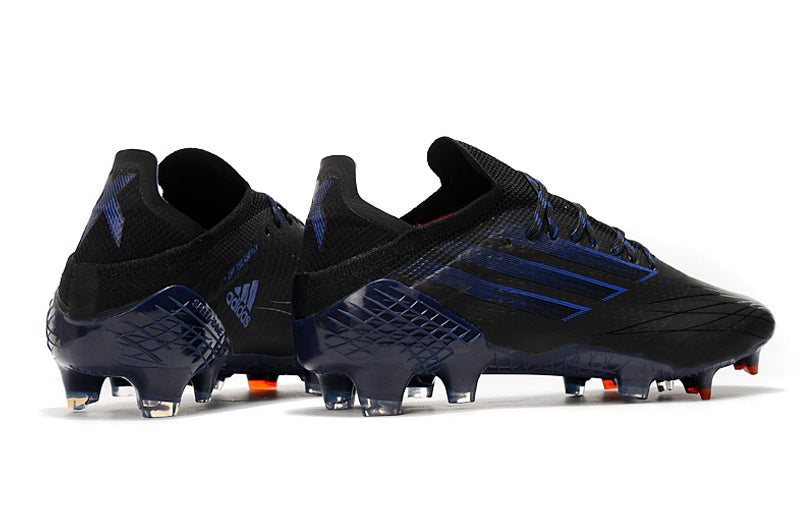 Velocidade é com Adidas X Speedflow.1 FG Preto e Azul "Escape Light Pack" na Farda de Boleiro, Garanta a qualidade de Jogadores Profissionais Elite