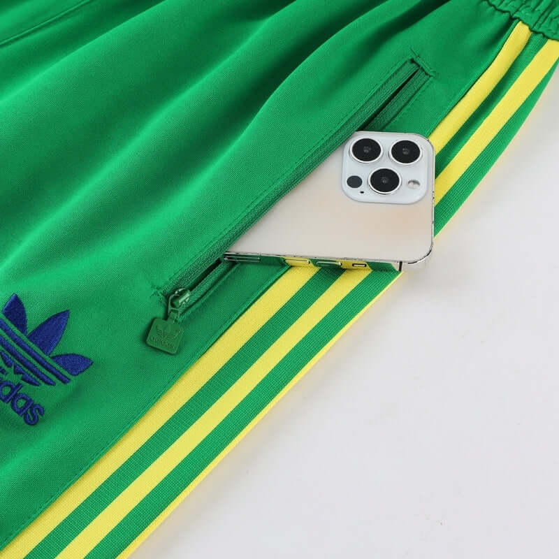 Conjunto Casual de Frio Adidas Adicolor Classics Amarelo e Verde - Farda de Boleiro