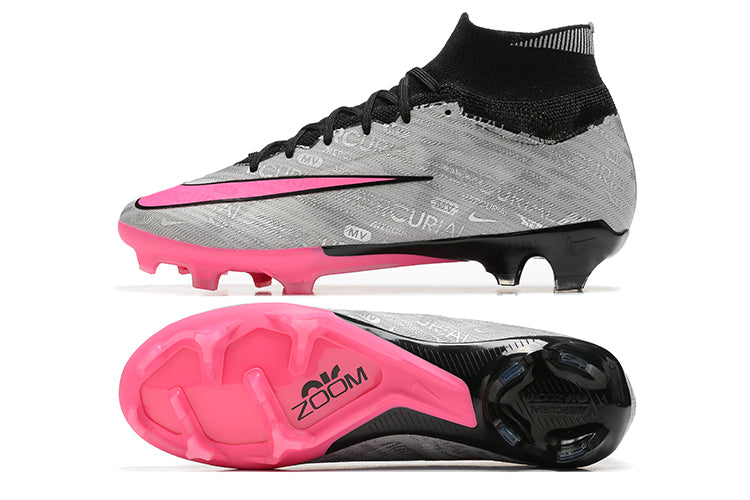 Velocidade é com Nike Air Zoom Mercurial Superfly 9 Elite FG Prata e Rosa "25 anos Nike" na Farda de Boleiro, Garanta a qualidade de Jogadores Profissionais Elite!