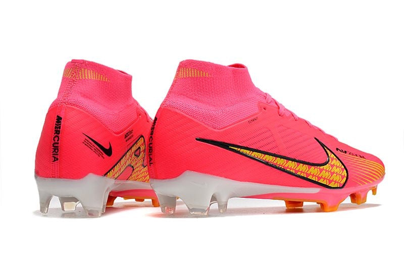 Velocidade é com Nike Air Zoom Mercurial Superfly 9 Elite FG Rosa e Amarela Nike na Farda de Boleiro, Garanta a qualidade de Jogadores Profissionais Elite