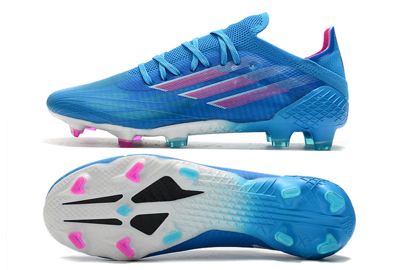 Velocidade é com Adidas X Speedflow.1 FG Azul e Rosa "Sapphire Edge Pack" na Farda de Boleiro, Garanta a qualidade de Jogadores Profissionais Elite e se divirta