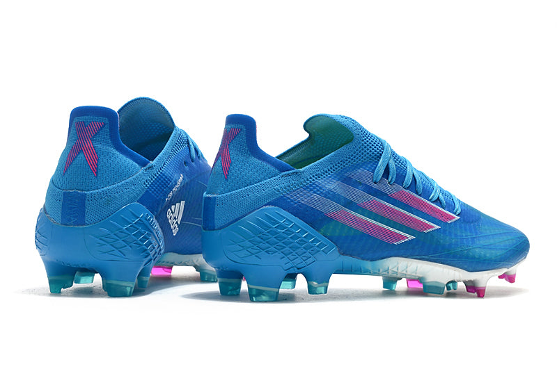 Velocidade é com Adidas X Speedflow.1 FG Azul e Rosa "Sapphire Edge Pack" na Farda de Boleiro, Garanta a qualidade de Jogadores Profissionais Elite e se divirta