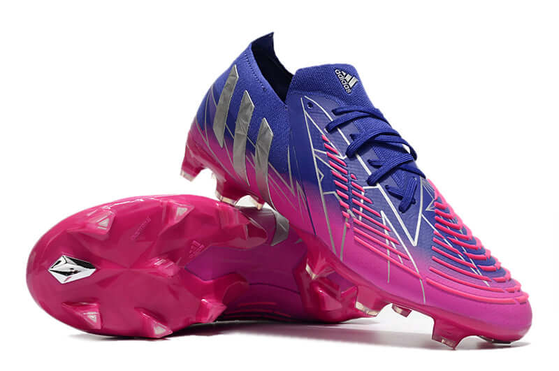 A nova Chuteira da Adidas de Campo Predator Edge.1 FG Roxo e Rosa "Champions Code Pack" na Farda de Boleiro, Garanta a qualidade de Jogadores Profissionais Elite