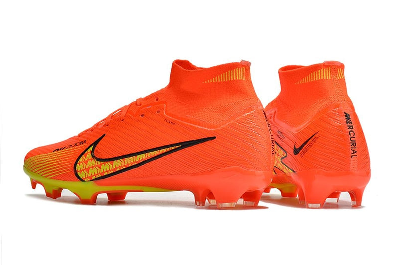 Velocidade é com Nike Air Zoom Mercurial Superfly 9 Elite FG Laranja e Amarelo na Farda de Boleiro, Garanta a qualidade de Jogadores Profissionais Elite!