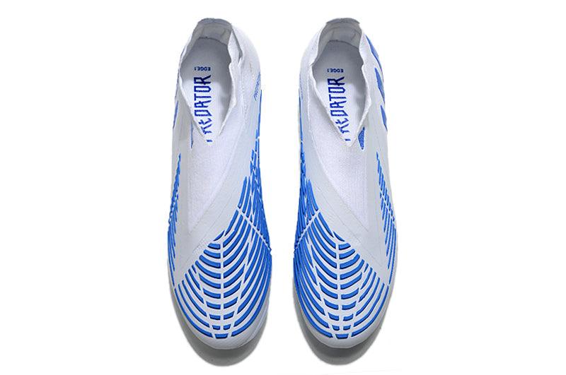 A nova Chuteira da Adidas de Campo Predator Edge+ FG Branca e Azul "Diamond Edge Pack" na Farda de Boleiro, Garanta a qualidade de Jogadores Profissionais