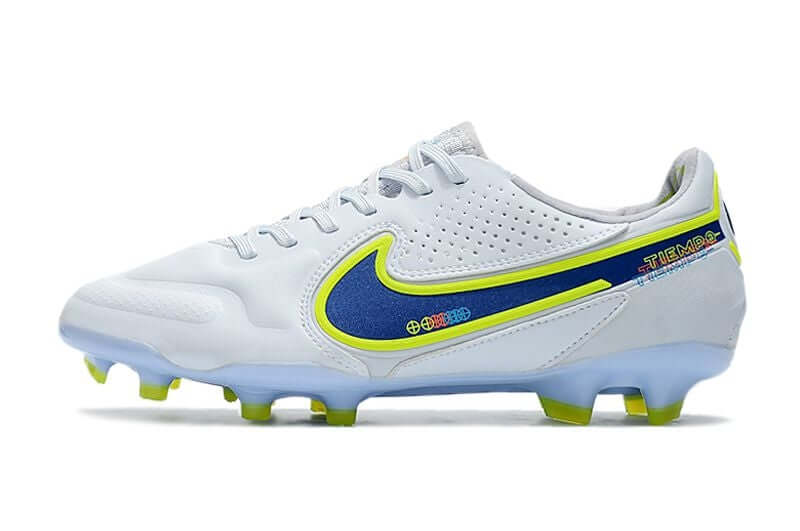 Conforto e qualidade é com NIKE Tiempo Legend 9 Elite FG Branca e Azul "Progress Pack" na Farda de Boleiro, Garanta a qualidade de Jogadores Profissionais de Elite