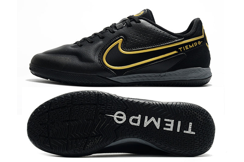 Nike tiempo black sales indoor