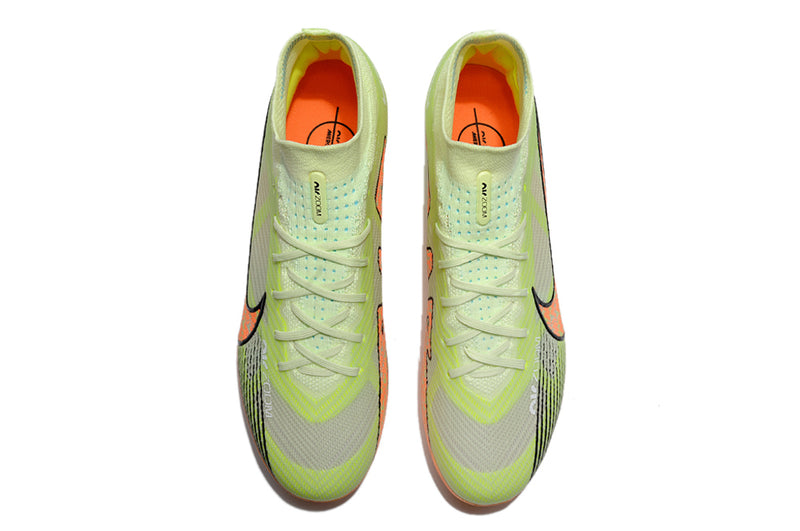 Velocidade é com Nike Air Zoom Mercurial Superfly 9 Elite FG Verde e Laranja Nike na Farda de Boleiro, Garanta a qualidade de Jogadores Profissionais Elite