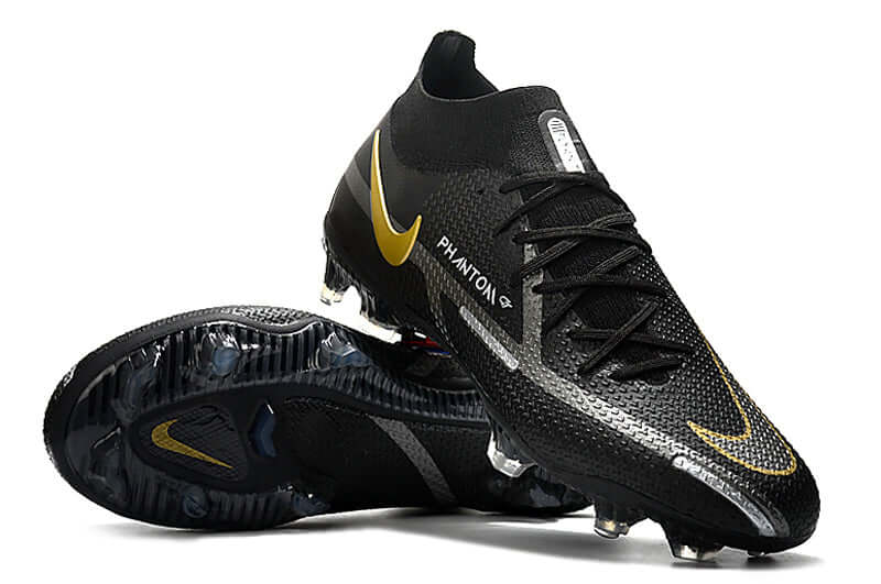 Controle é com Nike Phantom GT2 DF Elite FG Preta e Dourado "Shadow Pack" na Farda de Boleiro, Garanta a qualidade de Jogadores Profissionais Elite e FRETE GRÁTIS!