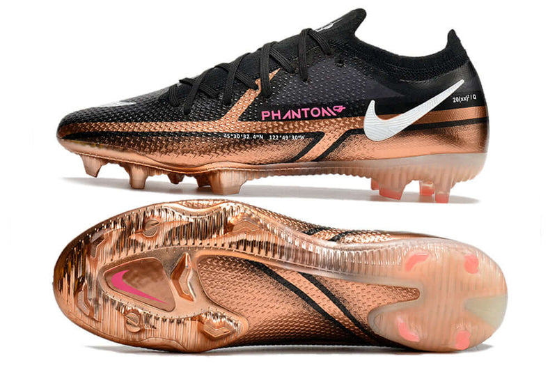 Controle é com Nike Phantom GT2 Elite Preta e Cobre FG "Generation Pack" na Farda de Boleiro, Garanta a qualidade de Jogadores Profissionais Elite e FRETE GRÁTIS!