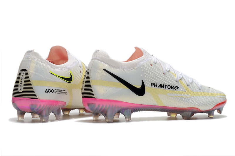 Controle é com Nike Phantom GT2 Elite Branca e Amarelo FG "Rawdacious Pack" na Farda de Boleiro, Garanta a qualidade de Jogadores Profissionais Elite e FRETE GRÁTIS!