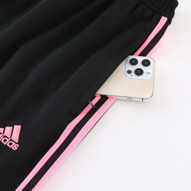 Conjunto Casual de Frio Adidas Balanta Preto, Azul e Rosa - Farda de Boleiro