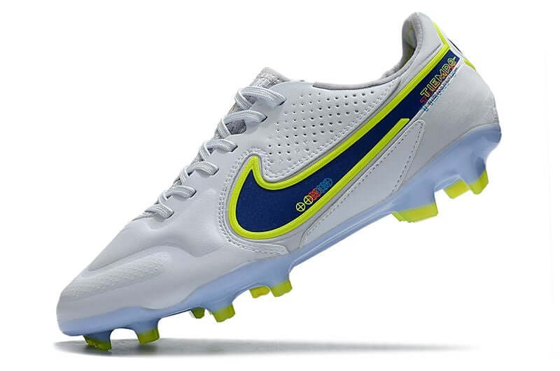 Conforto e qualidade é com NIKE Tiempo Legend 9 Elite FG Branca e Azul "Progress Pack" na Farda de Boleiro, Garanta a qualidade de Jogadores Profissionais de Elite