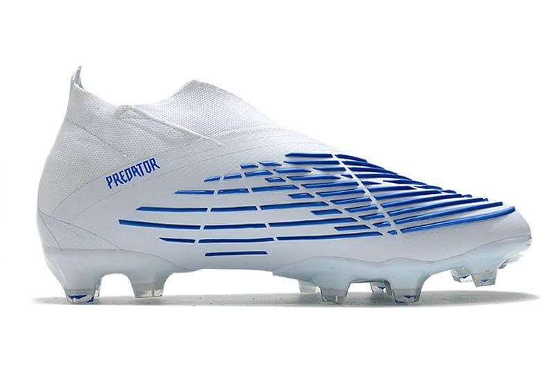 A nova Chuteira da Adidas de Campo Predator Edge+ FG Branca e Azul "Diamond Edge Pack" na Farda de Boleiro, Garanta a qualidade de Jogadores Profissionais