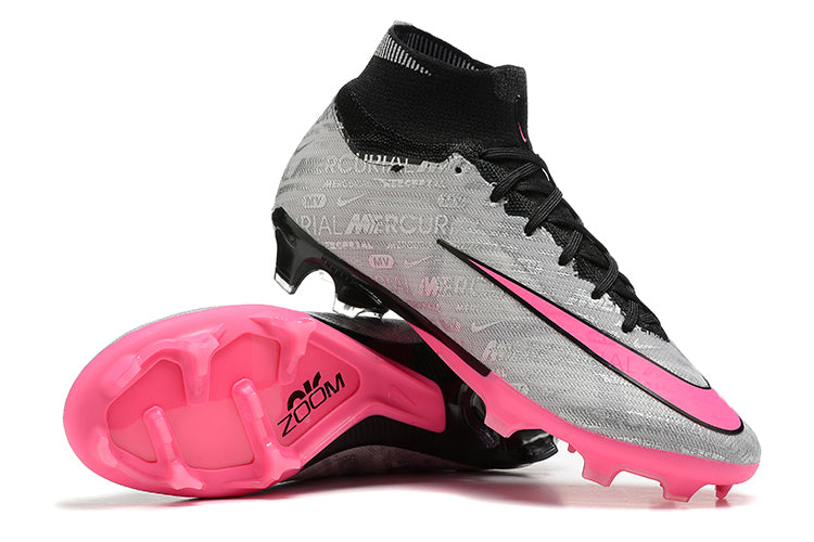 Velocidade é com Nike Air Zoom Mercurial Superfly 9 Elite FG Prata e Rosa "25 anos Nike" na Farda de Boleiro, Garanta a qualidade de Jogadores Profissionais Elite!