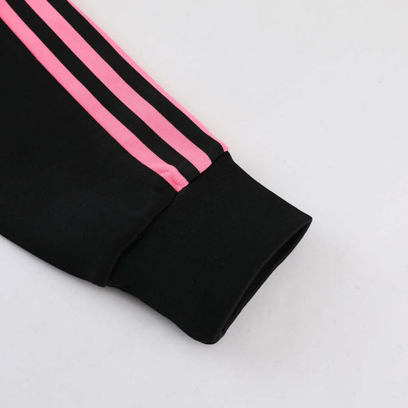 Conjunto Casual de Frio Adidas Balanta Preto, Azul e Rosa - Farda de Boleiro