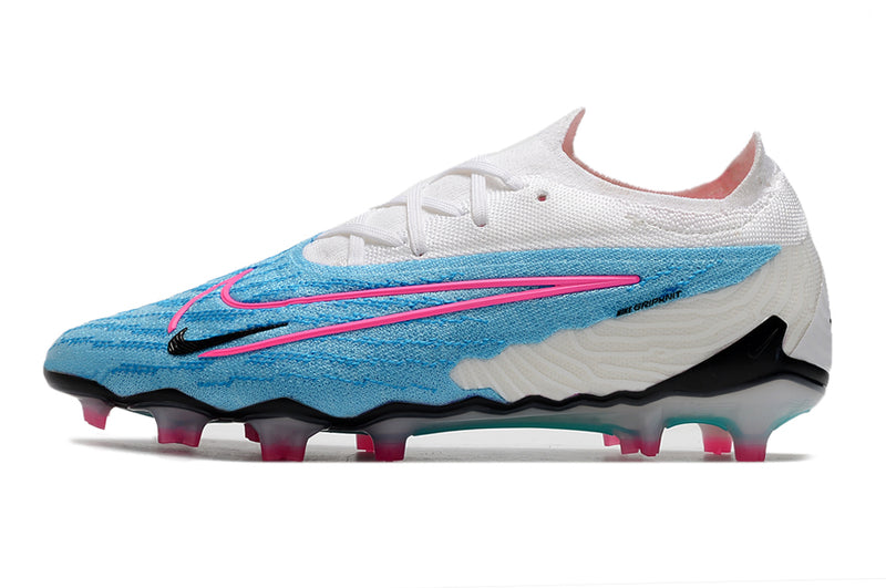 Precisão é com a Chuteira de Campo Nike Phantom GX Elite FG Azul e Branca "Blast Pack" na Farda de Boleiro, Garanta a qualidade de Jogadores Profissionais