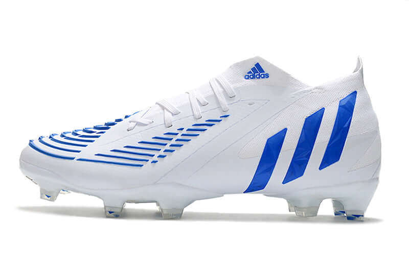 A nova Chuteira da Adidas de Campo Predator Edge.1 FG Branca e Azul "Diamond Edge Pack" na Farda de Boleiro, Garanta a qualidade de Jogadores Profissionais