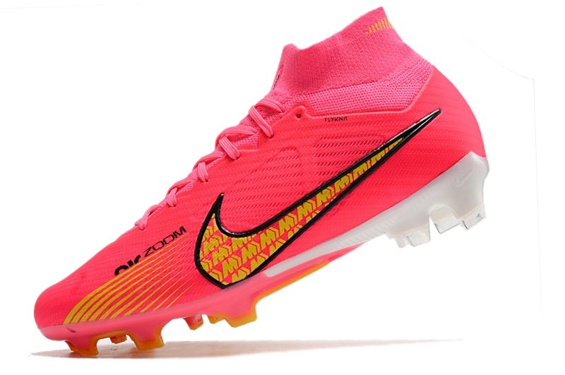 Velocidade é com Nike Air Zoom Mercurial Superfly 9 Elite FG Rosa e Amarela Nike na Farda de Boleiro, Garanta a qualidade de Jogadores Profissionais Elite