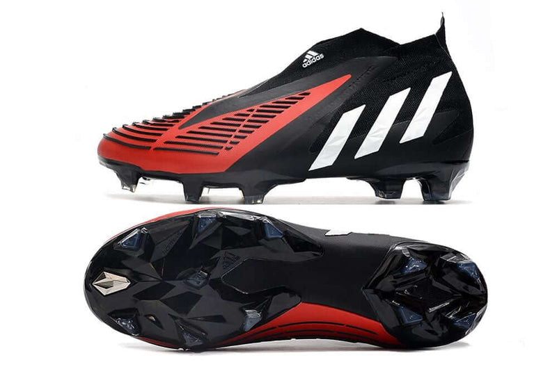 A nova Chuteira da Adidas de Campo Predator Edge+ FG Preta e Vermelha na Farda de Boleiro, Garanta a qualidade de Jogadores Profissionais Elite