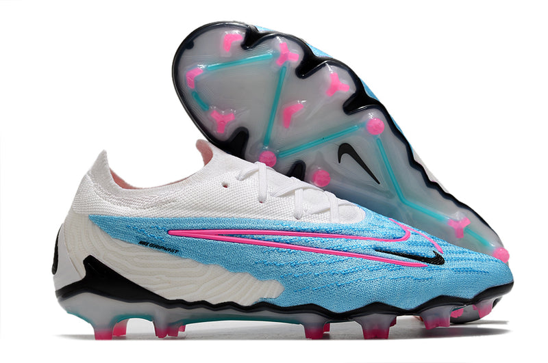 Precisão é com a Chuteira de Campo Nike Phantom GX Elite FG Azul e Branca "Blast Pack" na Farda de Boleiro, Garanta a qualidade de Jogadores Profissionais