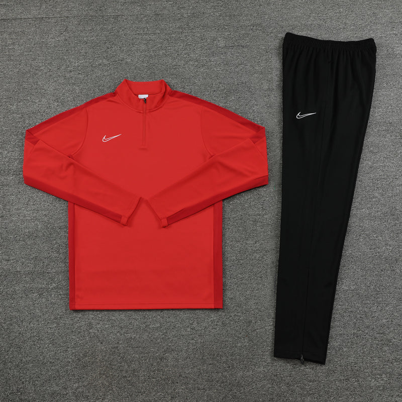 Conjunto de Treino de Frio Dri-fit Preto e Vermelho - Farda de Boleiro