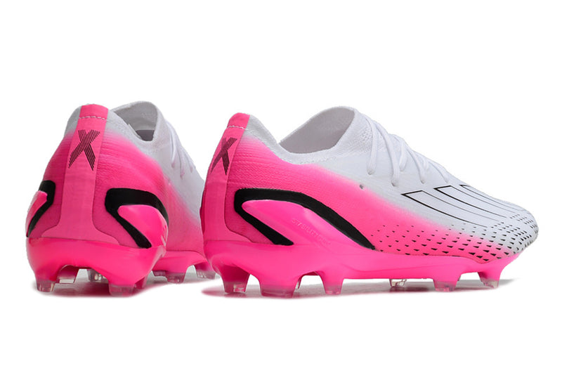 Velocidade é com Adidas X Speedportal+ FG Branca e Rosa na Farda de Boleiro Garanta a qualidade de Jogadores Profissionais e Frete GRÁTIS!