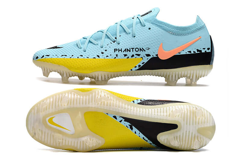 Controle é com Nike Phantom GT2 Elite FG Azul e Preto "Lucent Pack" na Farda de Boleiro, Garanta a qualidade de Jogadores Profissionais Elite e FRETE GRÁTIS!