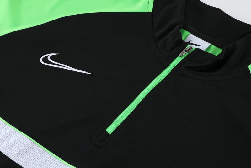 Conjunto Casual de Frio Nike Academy Preto e Verde - Farda de Boleiro