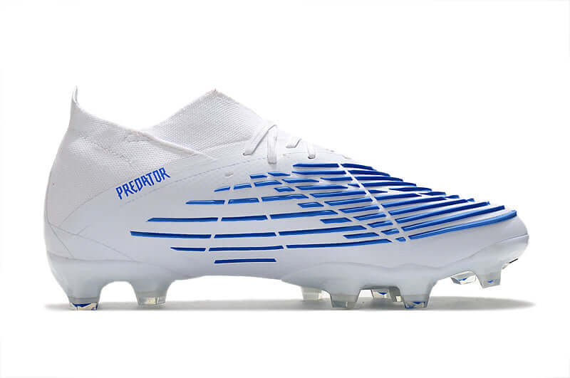 A nova Chuteira da Adidas de Campo Predator Edge.1 FG Branca e Azul "Diamond Edge Pack" na Farda de Boleiro, Garanta a qualidade de Jogadores Profissionais