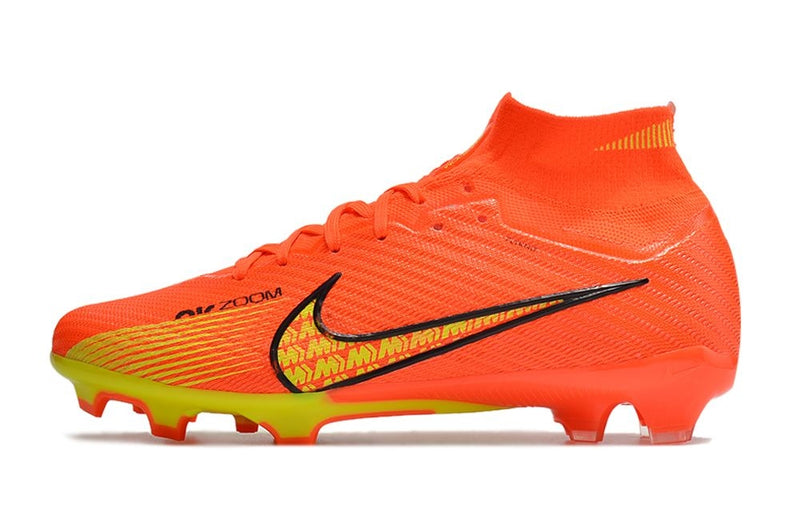 Velocidade é com Nike Air Zoom Mercurial Superfly 9 Elite FG Laranja e Amarelo na Farda de Boleiro, Garanta a qualidade de Jogadores Profissionais Elite!