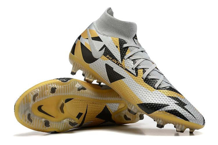 Controle é com Nike Phantom GT2 DF Elite FG Cinza e Dourado na Farda de Boleiro, Garanta a qualidade de Jogadores Profissionais Elite e FRETE GRÁTIS!