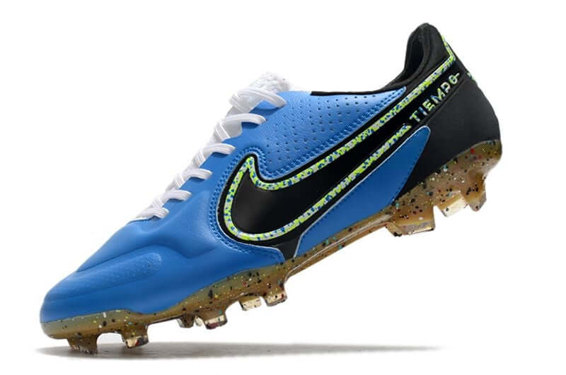 Conforto e qualidade é com NIKE Tiempo Legend 9 Elite FG Azul e Preta na Farda de Boleiro, Garanta a qualidade de Jogadores Profissionais de Elite